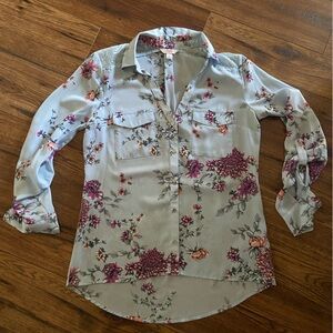 Candies button down dress shirt floral Sz small
